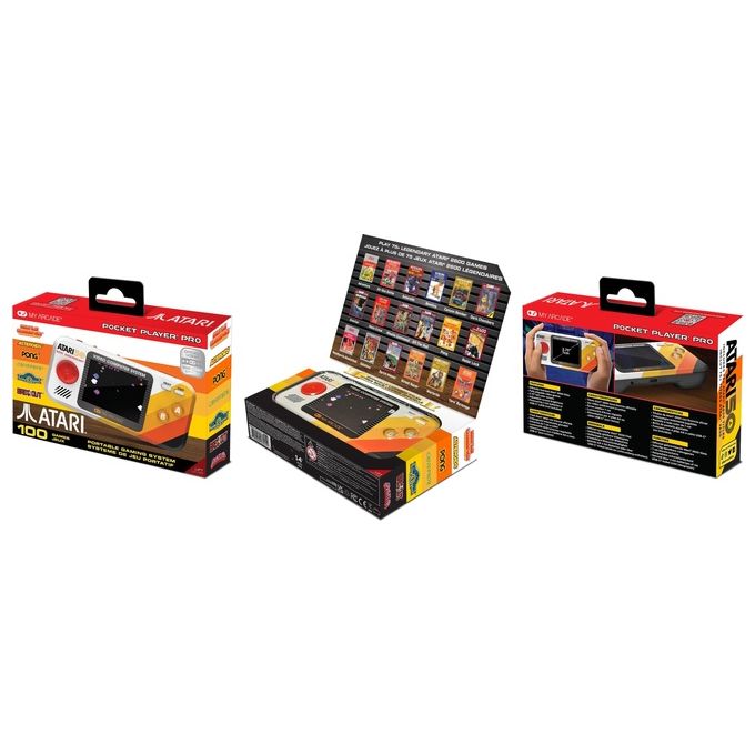 My Arcade DGUNL-7015 Pocket Player Pro Console Portatile con 100 Giochi Schermo da 2,75'' Alimentazione con 4 Batterie AA o USB-C colore Multicolore