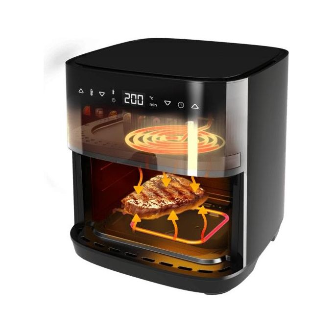 Cecotec 100501 CecofryandGrill Duoheat 8000 Friggitrice ad aria 8 L 2200W 8 Programmi Display Touch colore Nero