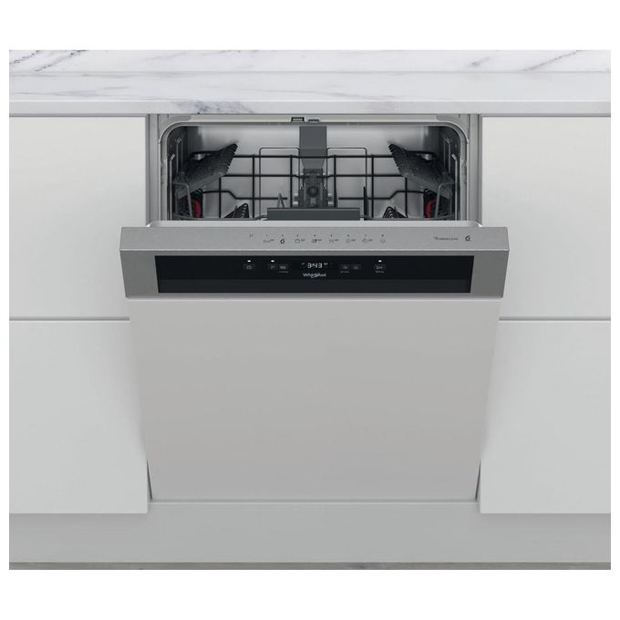Whirlpool WB6020PX Lavastoviglie Semi Incasso 14 coperti Classe E 8 Programmi 46 dB Natural Dry 6° Senso (82x60x55 cm) colore Inox