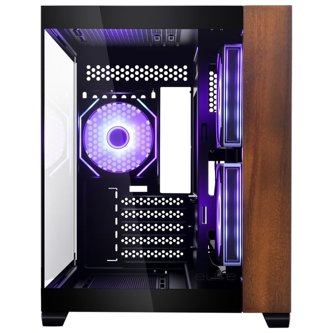 Cooler Master E481-KHNN-S00 Elite 481 Wood Case Mini Tower mATX ITX con 3 Ventole 120mm ARGB USB-C Vetro Temperato colore Nero