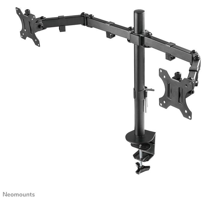 Neomounts FPMA-D550DBLACK Braccio per Monitor Doppio da Scrivania per Schermi 10-32 Pollici VESA 75x75 100x100 mm Regolabile Altezza Profondita' Inclinazione Rotazione Gestione Cavi colore Nero