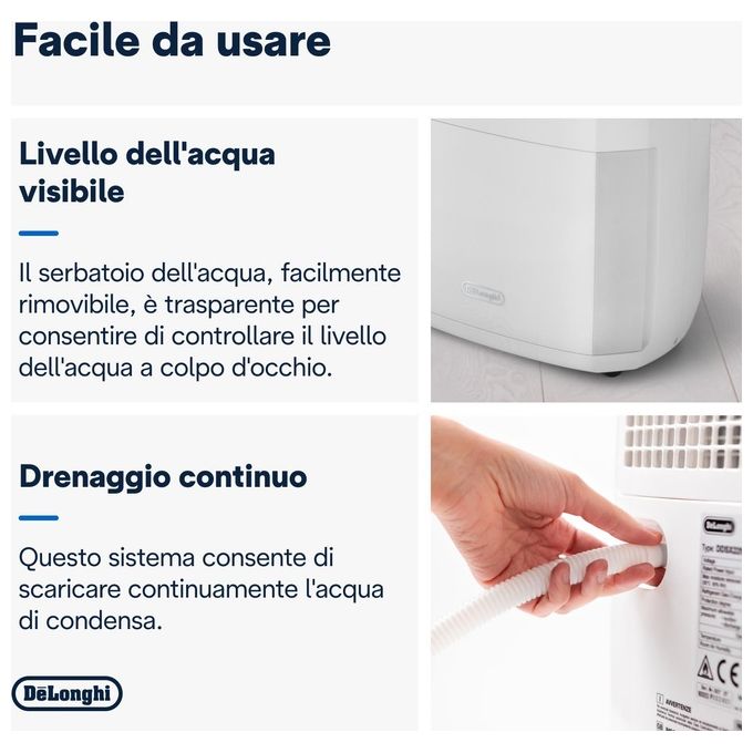 Delonghi deumidificatore ddsx225 25l 24h filtro bio silver funzione laundry antigelo