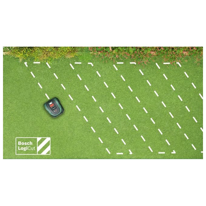 Bosch 06008B0202 Indego S 500 Tagliaerba robotizzato Superficie fino a 500 m² Batteria al Litio 18 V Lame rotanti colore Nero Verde