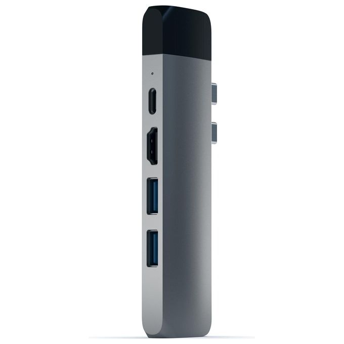 Satechi Hub Dock Type C on Ethernet Multiporta in Alluminio Space Gray