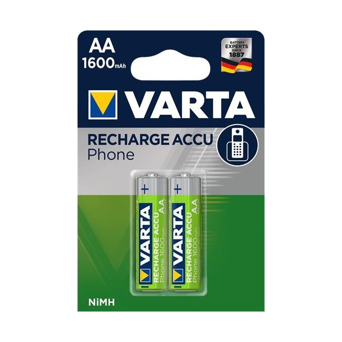 Varta Confezione 2 Batterie Ricaricabili AA Stilo