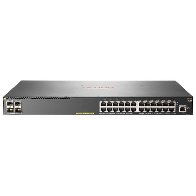 HP Aruba 2930F 24G PoE+ 4SFP+ Switch L3 gestito 24 x 10-100-1000 (PoE+) + 4 x 1 Gigabit - 10 Gigabit SFP+ (uplink) montabile su rack PoE+