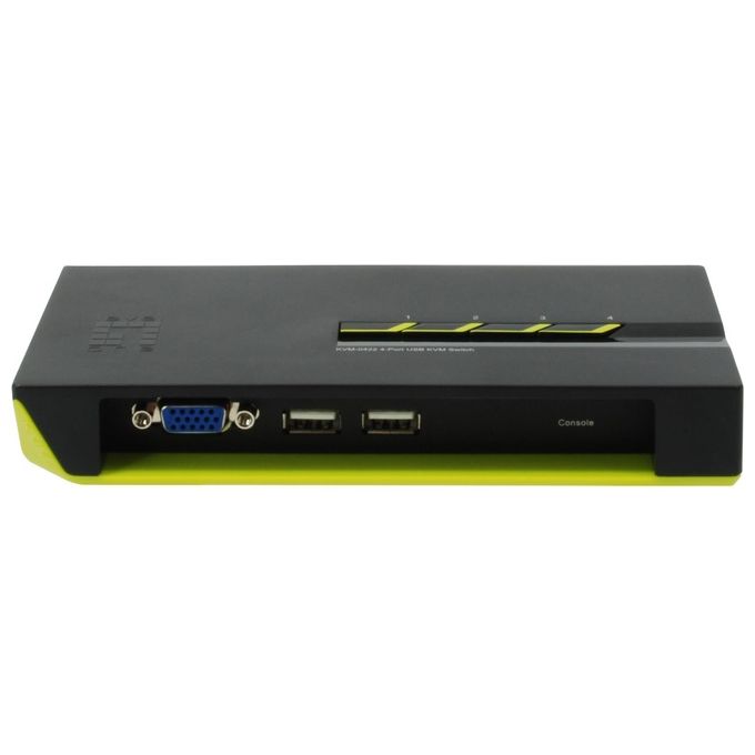 LevelOne KVM-0422 Switch KVM USB a 4 porte con risoluzione 2048 x 1536 colore Nero Verde