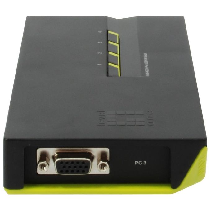 LevelOne KVM-0422 Switch KVM USB a 4 porte con risoluzione 2048 x 1536 colore Nero Verde