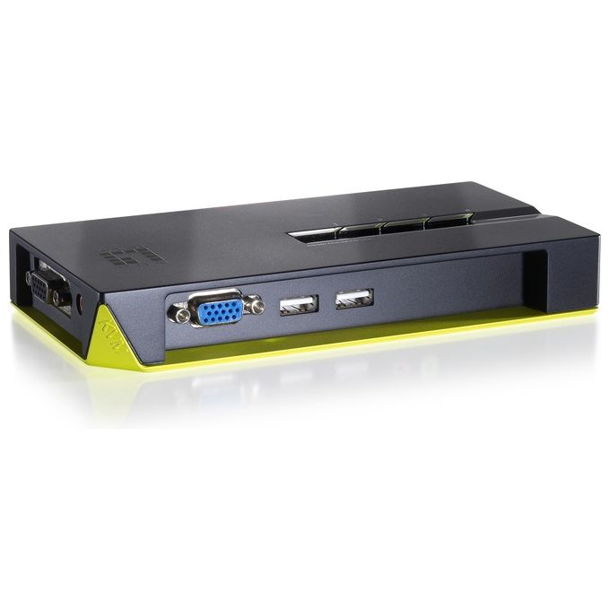 LevelOne KVM-0422 Switch KVM USB a 4 porte con risoluzione 2048 x 1536 colore Nero Verde