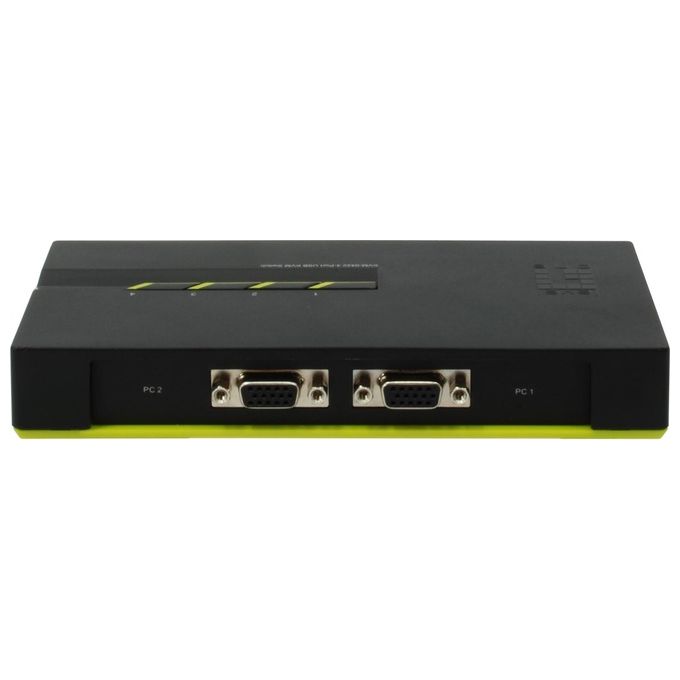 LevelOne KVM-0422 Switch KVM USB a 4 porte con risoluzione 2048 x 1536 colore Nero Verde