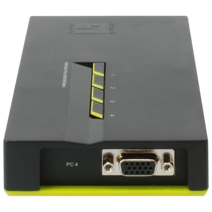 LevelOne KVM-0422 Switch KVM USB a 4 porte con risoluzione 2048 x 1536 colore Nero Verde