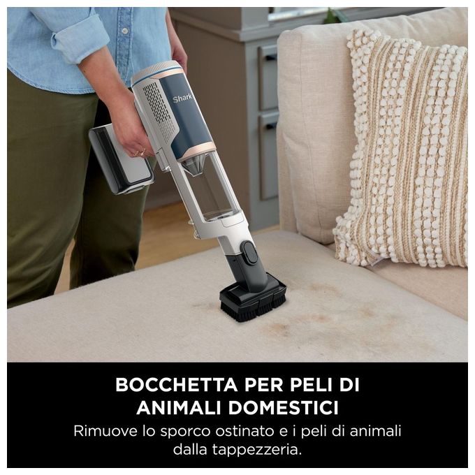 Shark BU3521EU Floor Detect Aspirapolvere a Bastone 2 in 1 Ciclonico Senza Sacchetto 240W 40 min 84 dB colore Blu Bianco
