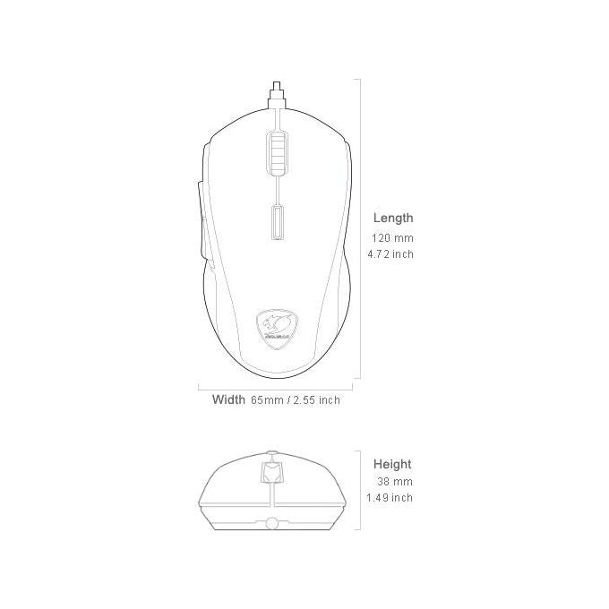 MOUSE GAMING WIRED MINOS X5 BLACK OPTICAL USB - COUGAR