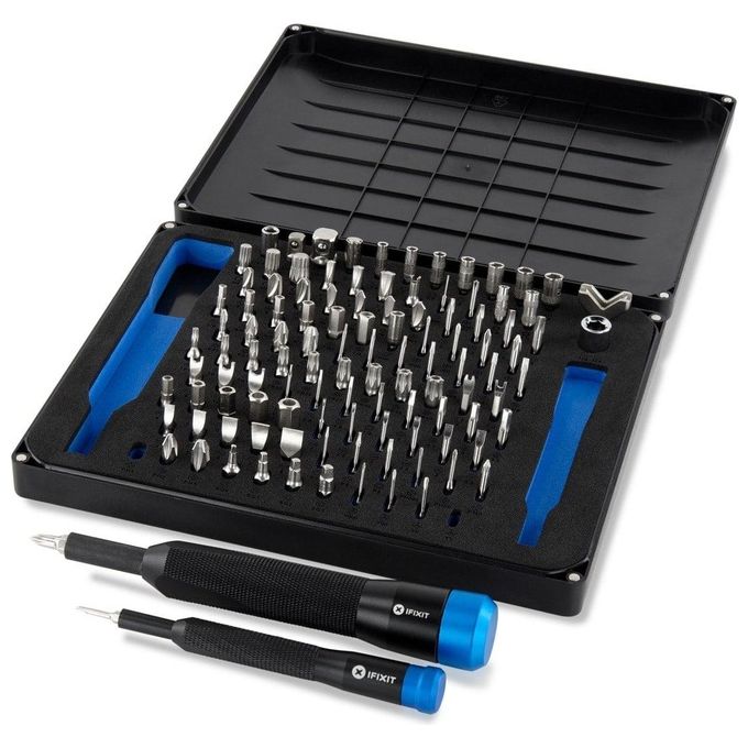 IFixit IF145392-1 Manta Kit di cacciaviti di precisione 112 pezzi con manici in alluminio e punte 4 mm 1-4'' colore Nero