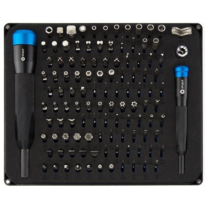 IFixit IF145392-1 Manta Kit di cacciaviti di precisione 112 pezzi con manici in alluminio e punte 4 mm 1-4'' colore Nero