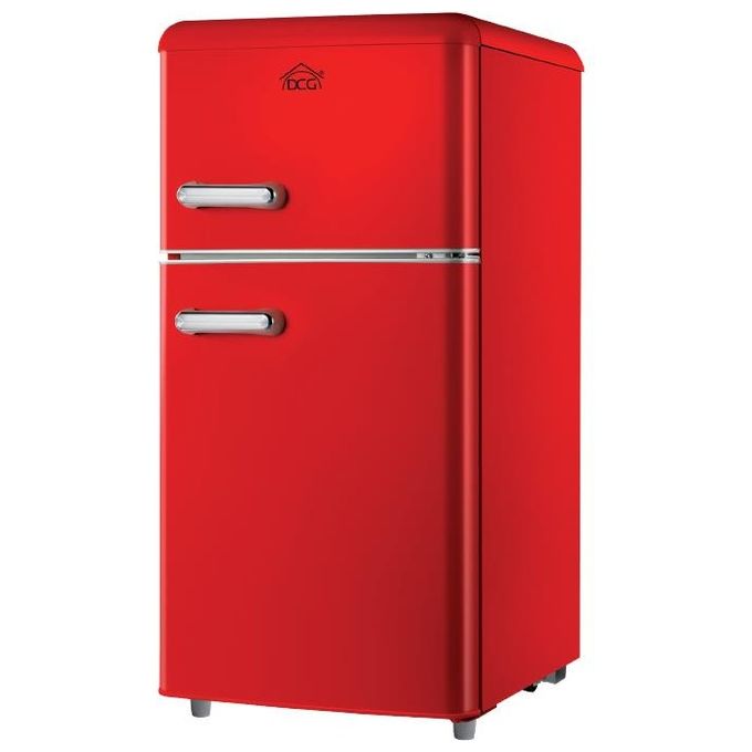 DCG MF100RCDP Linea Retro' Frigorifero Doppia Porta 100 L 86 cm Classe E colore Rosso
