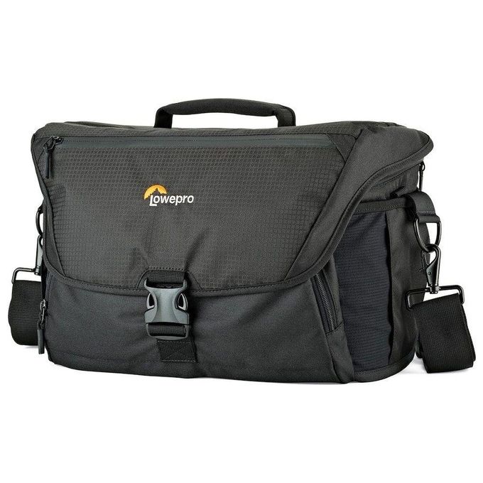 Lowepro LP37142-PWW Nova 200 AW II Borsa a tracolla per fotocamera DSLR 1-2 corpi con obiettivi e flash divisori interni regolabili All Weather AW Cover cerniere impermeabili tracolla regolabile colore Nero