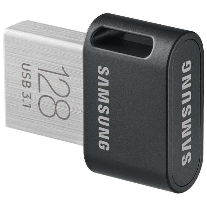 Samsung MUF-128AB-APC Flash Drive FIT Plus 128 GB USB tipo A 3.2 Gen 1 Velocita' lettura 400 MB-s colore Grigio Argento