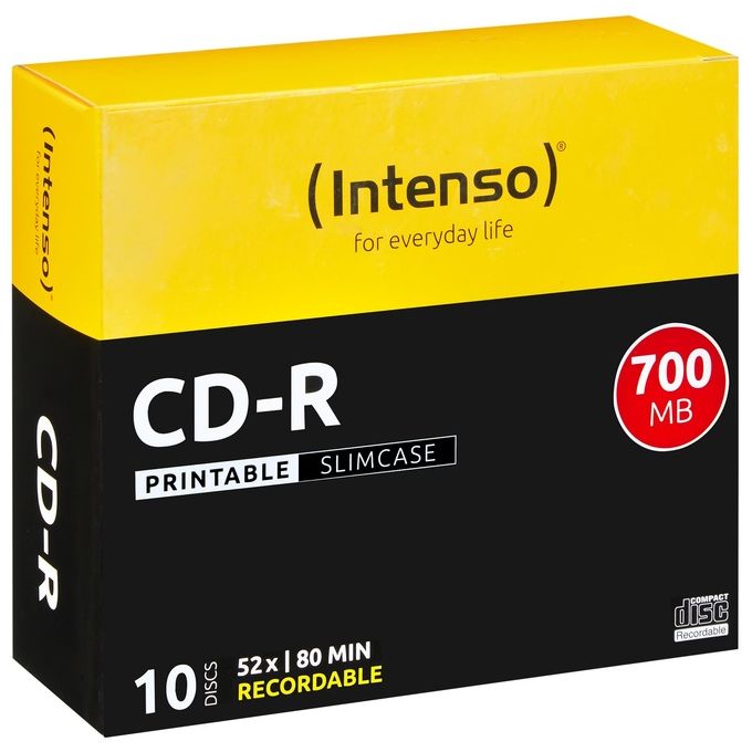Intenso Cd-r 700mb 10pcs Slimcase Printable 52x