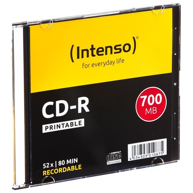 Intenso Cd-r 700mb 10pcs Slimcase Printable 52x