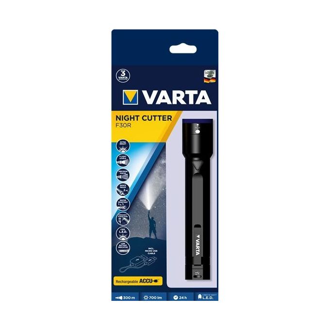Varta Torcia Night Cutter F30R Power Bank 2600mAh Integrato