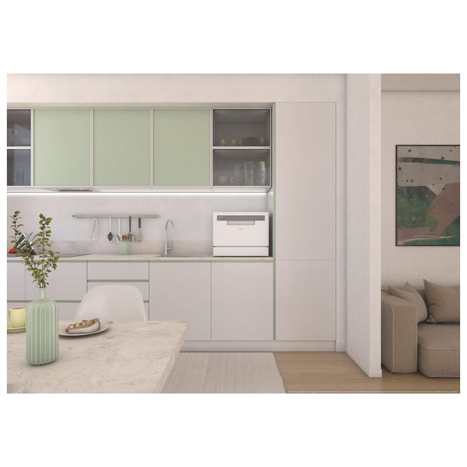 Candy CP 6E51LW RapidO Lavastoviglie Compatta 6 coperti Classe E 51 dB 5 programmi (44x55x50 cm) colore Bianco