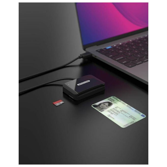 Sitecom Lettore di Smart Card USB C ID Card Reader Nero