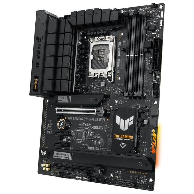 Asus TUF GAMING B760-PLUS WIFI Scheda Madre ATX Intel B760 LGA 1700 DDR5 192GB PCIe 5.0 3x M.2 WiFi 6E USB 3.2 Gen 2 Type-C colore Nero