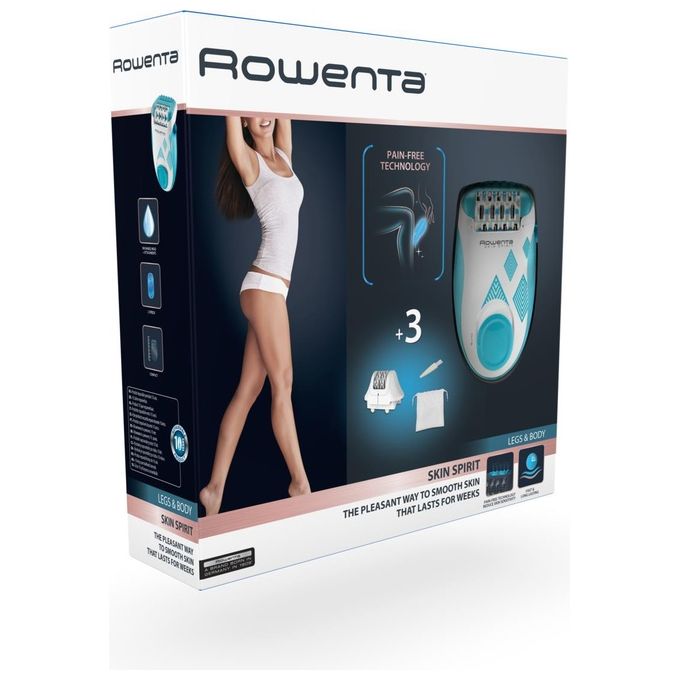 Rowenta EP2910F0 Skin Spirit Epilatore 24 pinzette 2 velocita' testina lavabile accessorio zone sensibili colore Blu Bianco
