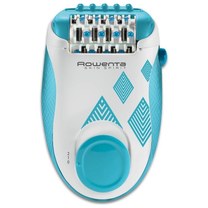Rowenta EP2910F0 Skin Spirit Epilatore 24 pinzette 2 velocita' testina lavabile accessorio zone sensibili colore Blu Bianco