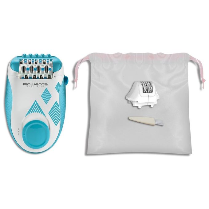 Rowenta EP2910F0 Skin Spirit Epilatore 24 pinzette 2 velocita' testina lavabile accessorio zone sensibili colore Blu Bianco