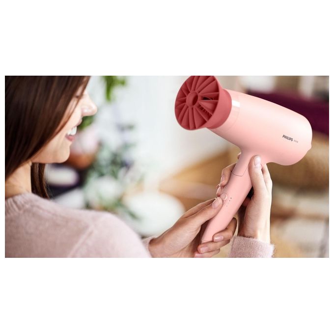 Philips BHP398-00 3000 Series Set per Styling dei Capelli 1600 W ThermoProtect ceramica 3 temperature piastra asciugacapelli colore Rosa
