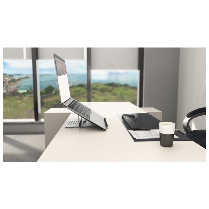 Kensington K50417WW Easy Riser Supporto per Laptop Regolabile in Alluminio 6 Livelli di Altezza e Angolazione Fino a 16'' 5 Kg colore Grigio