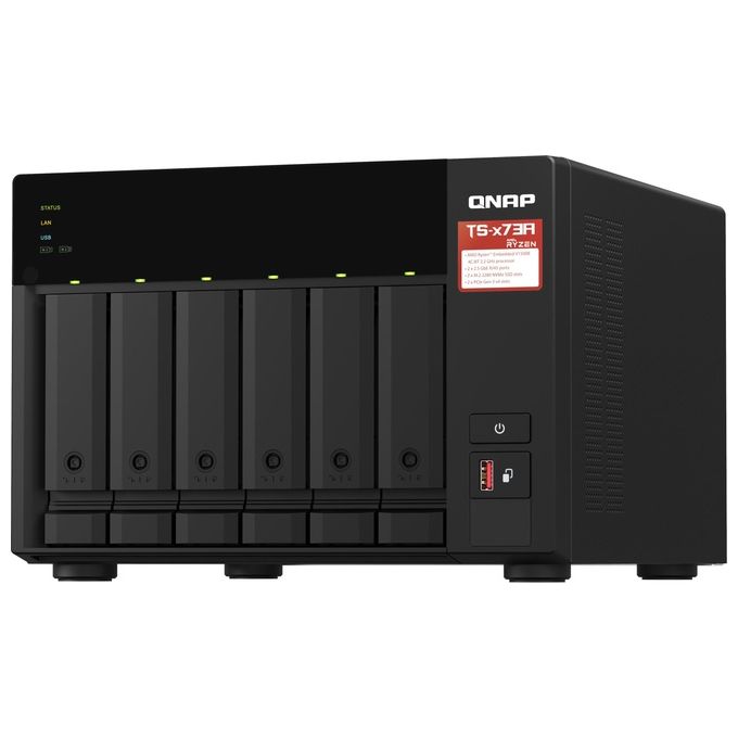 QNAP TS-673A-8G TS-673A NAS Tower AMD Ryzen V1500B 2,2 GHz 8 GB DDR4 2x 2,5GbE M.2 NVMe colore Nero