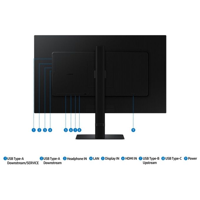 Samsung LS27D800UAUXEN ViewFinity S8 Monitor PC 27'' IPS 4K 3840x2160 HDR10 USB-C colore Nero