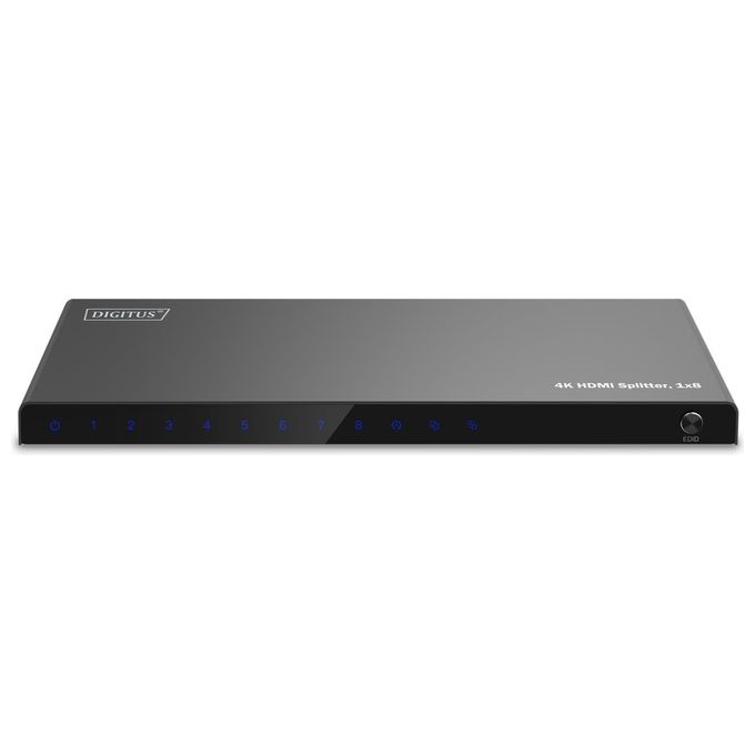 Digitus DS-55338 Splitter HDMI 1x8 UHD 4K-60Hz HDCP 2.2 EDID Switch Downscaler colore Nero
