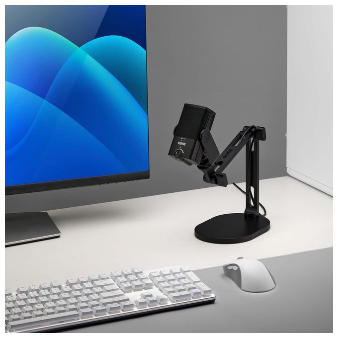 RØDE DS2 Supporto per Microfono da Scrivania in Metallo con Altezza Regolabile da 19 a 38 cm e Filettatura 3-8'' con Adattatore 1-4'' incluso colore Nero