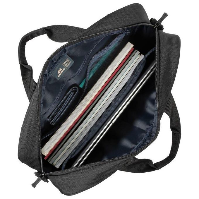 Rivacase 4260709012513 Tegel ECO Borsa Toploader per Laptop 14'' con Scomparto Imbottito e Tracolla Regolabile colore Nero