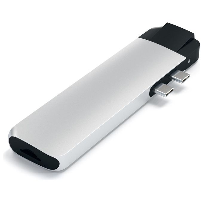 Satechi Hub Dock Type C Multiporta in Alluminio con Ethernet Silver