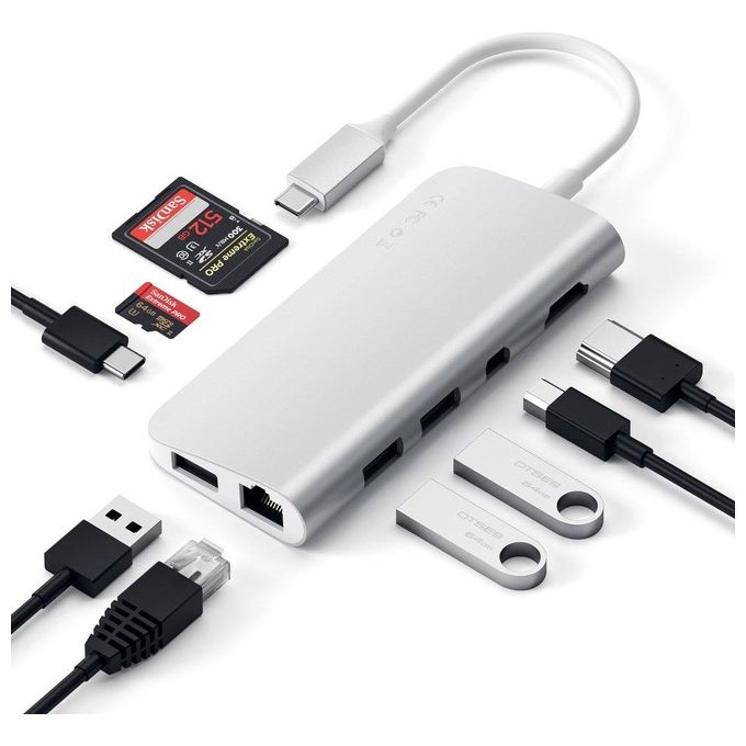 Satechi Adattatore Type C Multiporta in Alluminio con 4K Hdmi Silver
