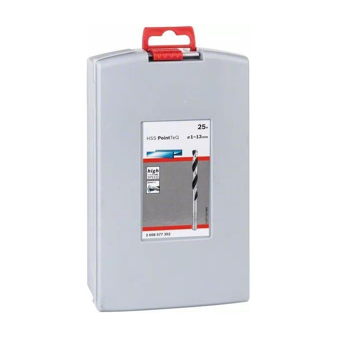 Bosch 2608577352 ProBox HSS PointTeQ Set Punte per Trapano Metallo 25 pz 1-13mm colore Nero