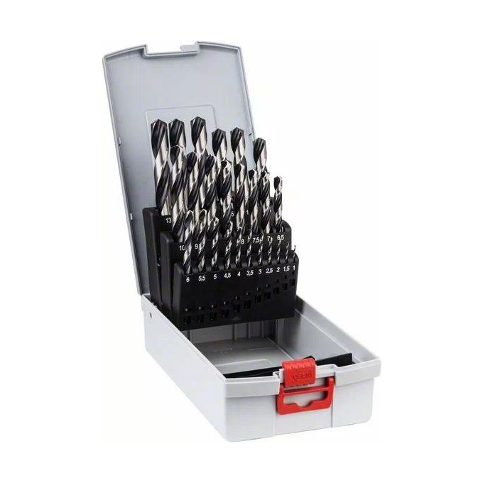 Bosch 2608577352 ProBox HSS PointTeQ Set Punte per Trapano Metallo 25 pz 1-13mm colore Nero