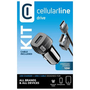 Cellular Line KIT_ Caricabatterie per Auto 10W Usb-C Nero