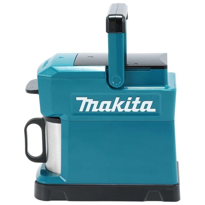 Makita DCM501Z Macchina da caffe' americano portatile con batteria 10,8-18V Li-ion serbatoio 240 ml compatibile cialde e caffe' macinato colore Nero Blu