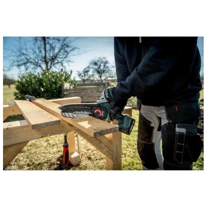 Metabo MS 18 LTX 15 Sega a Batteria 18 V guida 15 cm velocita' catena 5 m-s colore Nero Verde Rosso