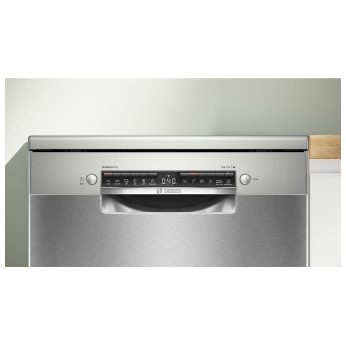 Bosch SMS4EMI06E Serie 4 Lavastoviglie Libera Installazione 14 coperti Classe B 42 dB EfficientDry Home Connect (85x60x60 cm) colore Inox