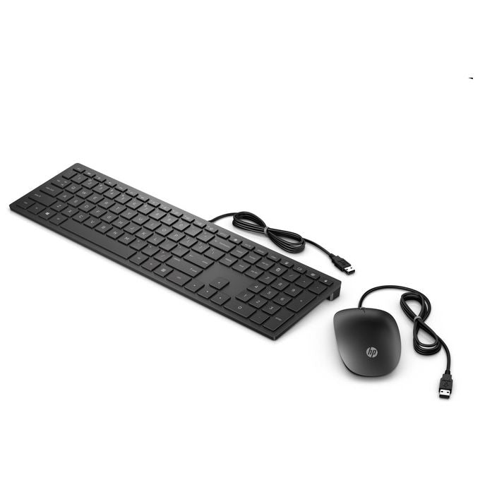 HP Pavilion Tastiera e Mouse 400 con Cavo Design Sottile Tastiera a Tre Zone Nero