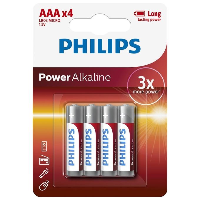 Philips Batterie Ministilo Powerlife Alcaline 1.5volt 4pz Per Blister