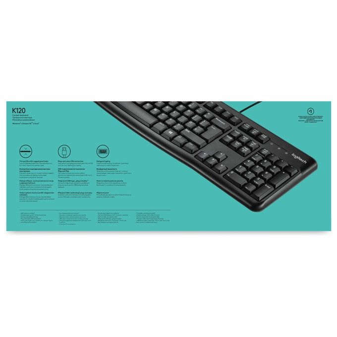 Logitech Keyboard K120 For Business Tastiera Usb AZERTY Francese Nero