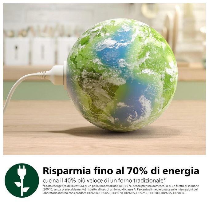 Philips HD9876-90 Friggitrice ad aria 8.3 L 2200 W 22 Programmi Display LED colore Nero